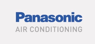 Panasonic Air Conditioning logo with blue and gray text on light background